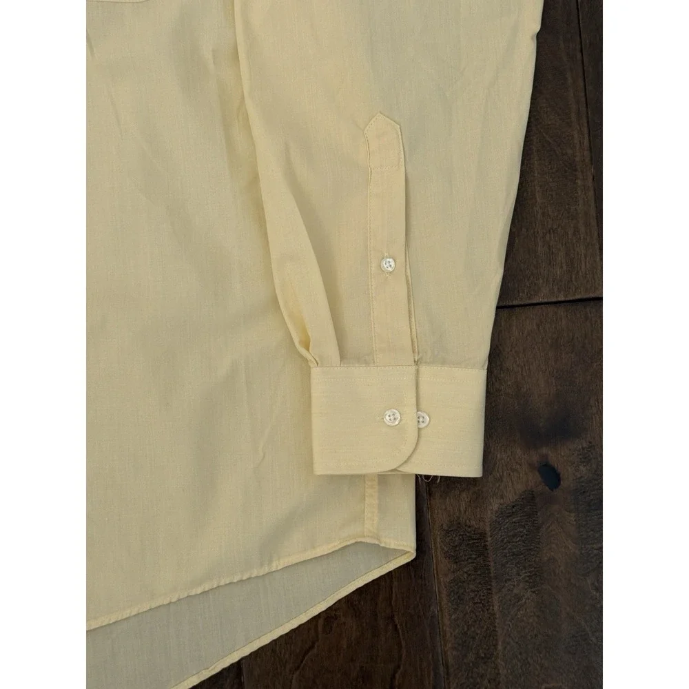 NWT Arrow Men's Yellow Button Down‎ Long Sleeve Regular Fit Size 16 34-35 Pocket